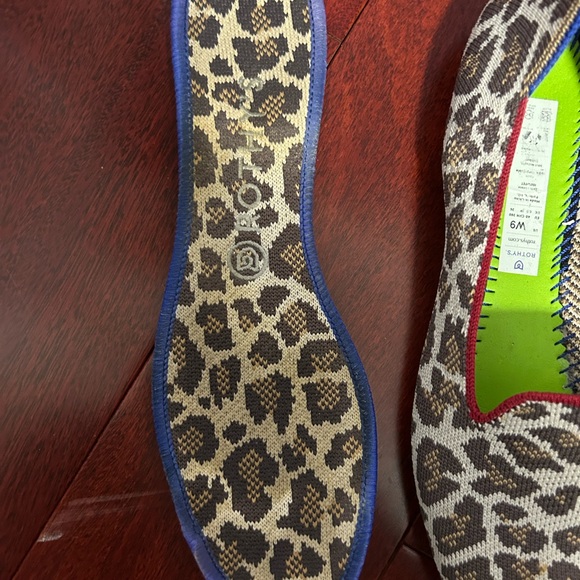 Rothy's Leopard Print loafers with Red and Blue Trim - Picture 5 of 10